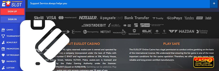 Zahlungsmethoden im EU Slot Casino