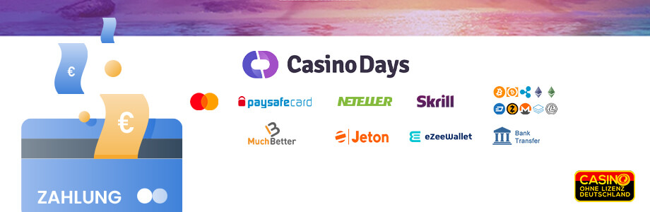 Zahlungsmethoden bei Casino Days